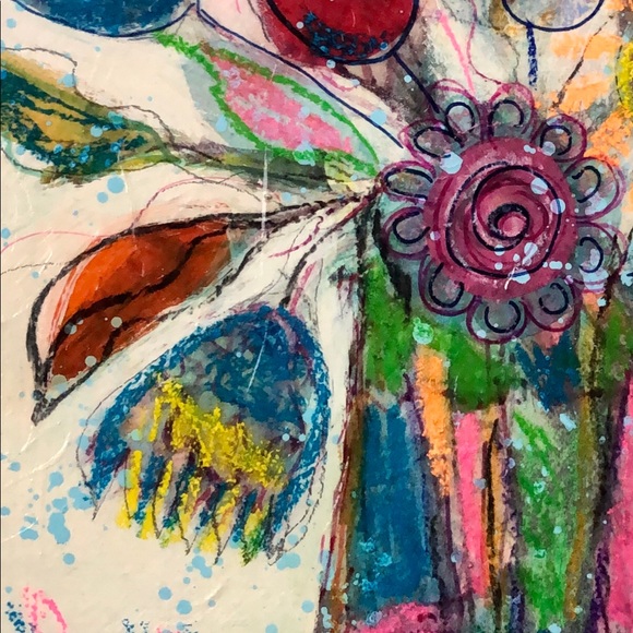 Original Mixed media floral art - Picture 3 of 6